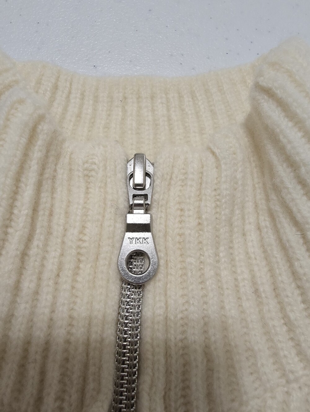 AYR Ivory Extra Fine Merino Wool 1/2 Zip Sweater Women's Small Mockneck - Picture 8 of 9